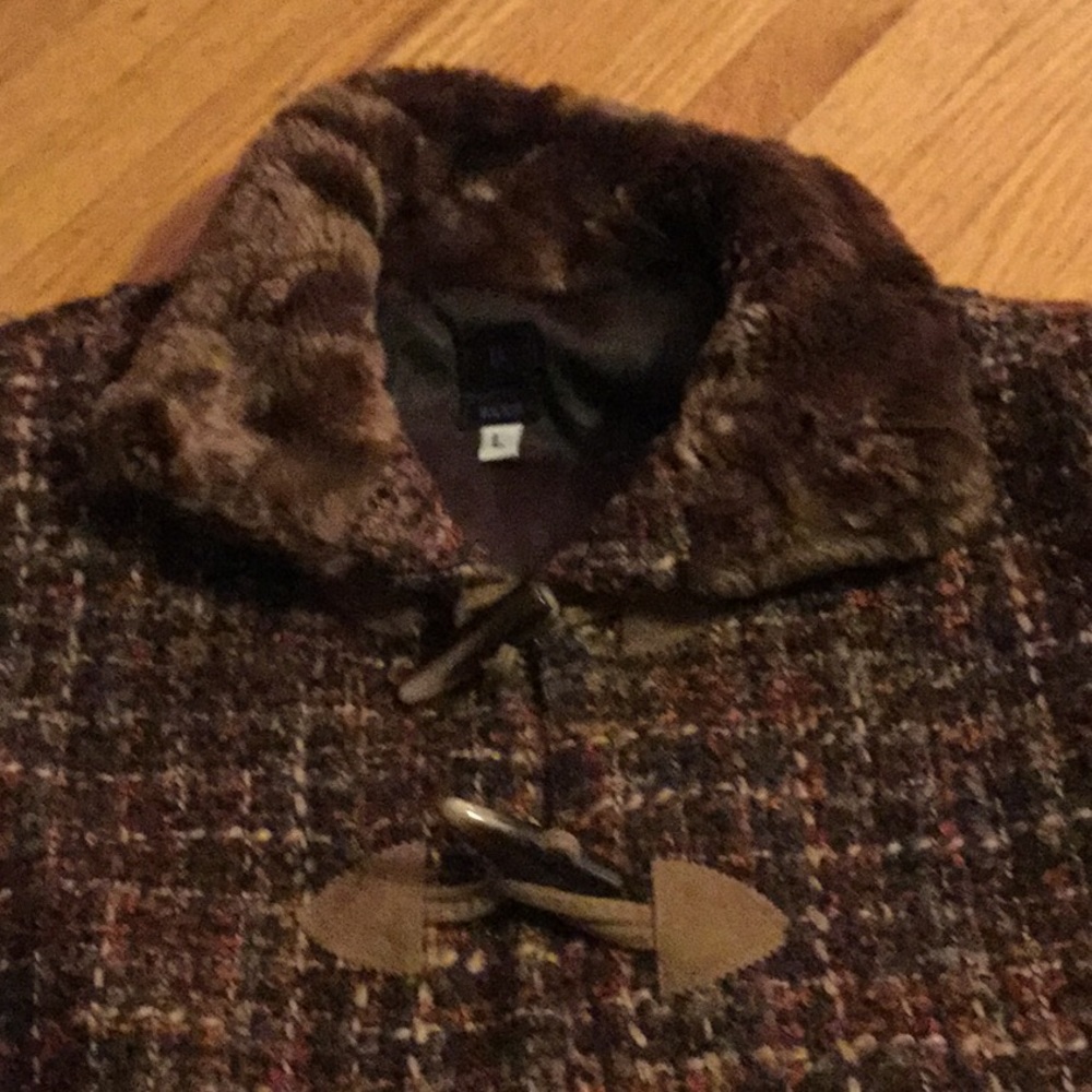 Baxis brown tweed sleeveless vest large